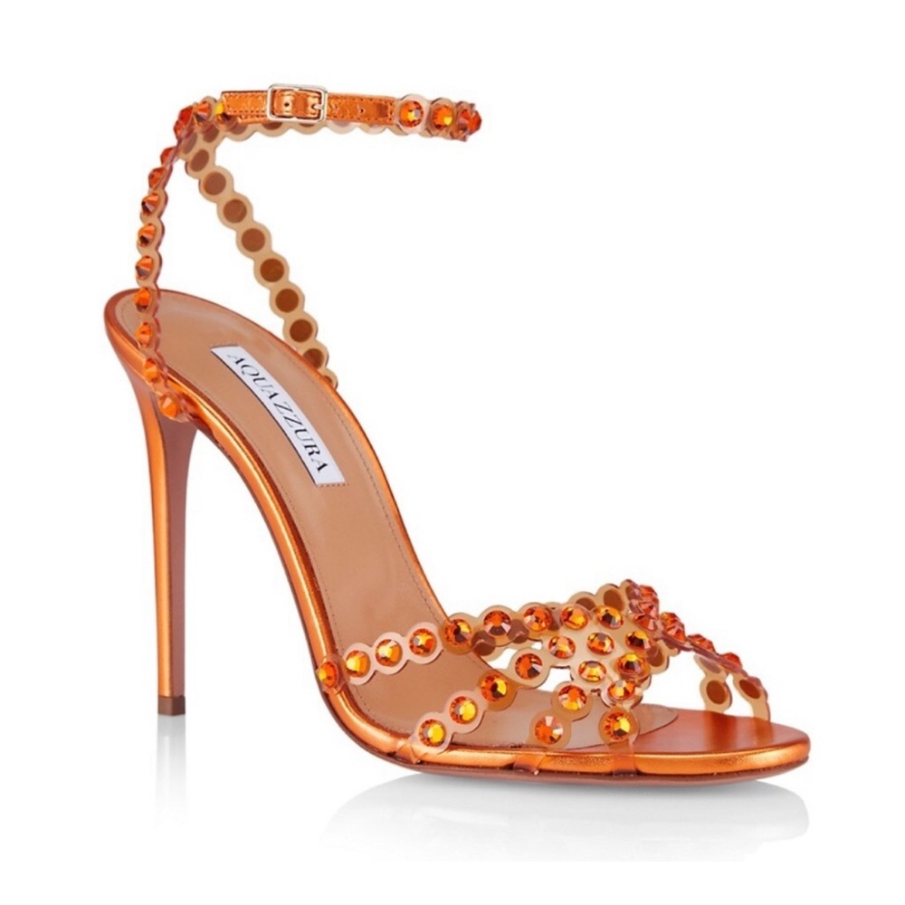 Aquazzura Vibrant Orange Embellished Heels